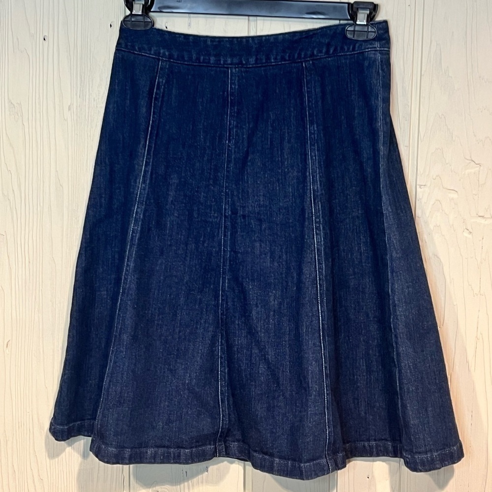 Dark Blue Denim A-Line Skirt